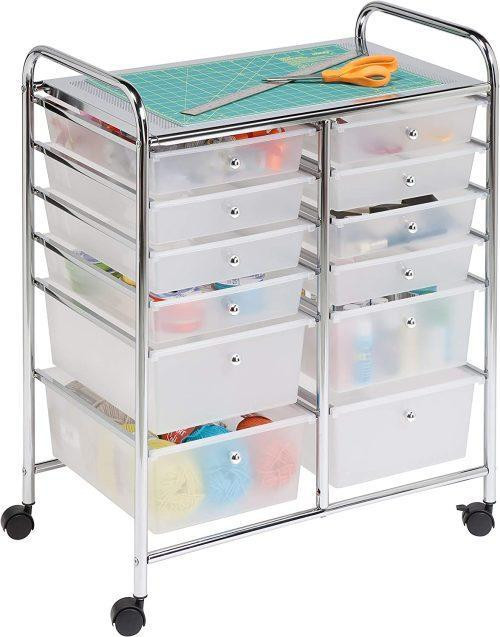NEW 12 DRAWER ROLLING PLASTIC STORAGE CART S3110 in Other in Alberta