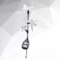 Gracie Oaks 3Pcs Outdoor Yard Lawn Pathway Solar Colour Changing Led Light Garden Dragonfly Butterfly Hummingbird Stake