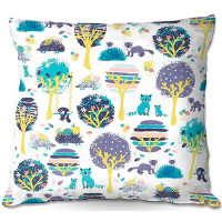 Ebern Designs Sadowski Couch Woodland Animals Throw Pillow