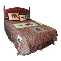Loon Peak Backwoods Trek Bed In A Bag (Quilt Plus 2 Pillow Shams And 2 Toss Pillows Set), Bed Skirt And Curtains Optiona