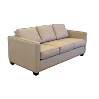 Hokku Designs Ramdas 82" Genuine Leather Square Arm Sofa
