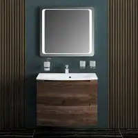 Latitude Run® Hadel 31.3'' Wall Mounted Single Bathroom Vanity with Acrylic Top with Mirror
