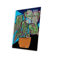 Bay Isle Home™ Potted Plant In Blues And Blacks Print On Acrylic Glass