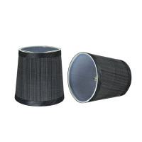 Ebern Designs 5" H Synthetic Fabric Empire Candelabra Shade ( Clip On ) in Gray/Black