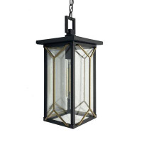 17 Stories Great Outdoors Zyrell Coal And Gold Finish Outdoor Chain Hung