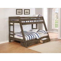 Harriet Bee Transitional Wooden Twin over Full Bunk Bed
