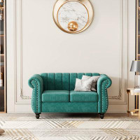 House of Hampton 51" Modern Sofa Dutch Fluff Upholstered sofa with solid wood legs