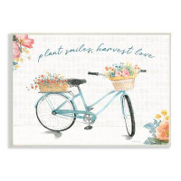 Stupell Industries Plant Smiles Harvest Love Phrase Floral Basket Bicycle by Beth Grove - Graphic Art