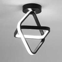 Orren Ellis LED Ceiling Light Fixtures Modern Flush Mount Light 3D Square Ceiling Lamp Black,(Cool White)
