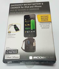 SCOSCHE IPHONE 4 / IPOD 4 POWER BANK AND CHARGER AND SYNC CABLE - NEW $12.99
