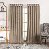 Ebern Designs Cathirine Solid Colour Semi-Sheer Thermal Curtain Panels