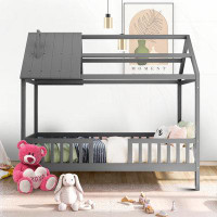 SUOKENI Minimalst Design Twin-sized Bed with Wooden Frame for Bedroom