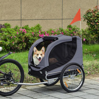 Pet Trailer 51.25"Lx28.75"Wx35.5"H Gray and Black