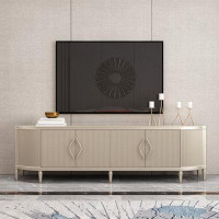 LORENZO Light luxury postmodern TV cabinet American champagne solid wood TV cabinet.