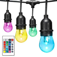 NEW RGB STRING LED LIGHT 24 FT 12 BULB DIMMABLE CHRISTMAS LIGHTS LSNAS1412