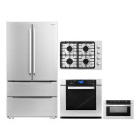 Cosmo 4 Piece Kitchen Package 30" Gas Cooktop 30" Single Electric Wall Oven 24" Built-in Microwave Drawer & Energy Star