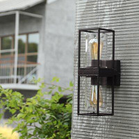 17 Stories Jahliel 2-Light Bronze Outdoor Up And Down Wall Sconce