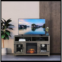NTYUNRR Modern Farmhouse TV Stand With Electric Fireplace