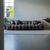 PULOSK 106.27" DarkGray Knitted Fabric Modular Sofa cushion couch
