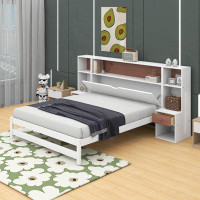 Latitude Run® Perpetuo Full Size Platform Bed with Storage Headboard and Drawers