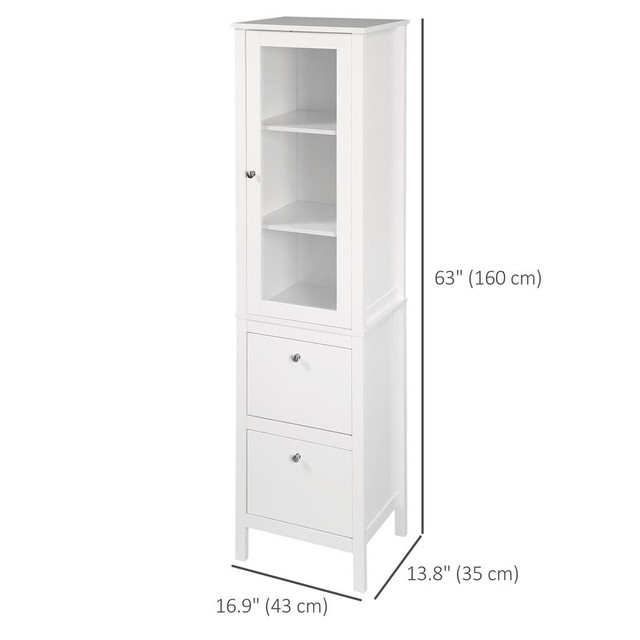 Bathroom Cabinet 17"x13.75"x63" White in Other - Image 3
