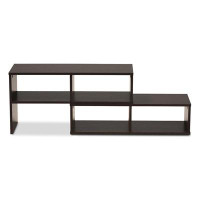 Lefancy.net Lefancy  Andor Modern and Contemporary Dark Brown Finished Adjustable 2-Piece Wood TV Stand