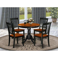 August Grove Kyzer 5 - Piece Rubberwood Solid Wood Dining Set
