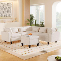 Ebern Designs Olaseni 4 - Piece Upholstered Corner Sectional