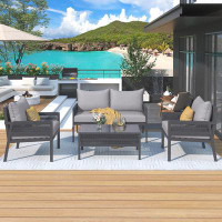 George Oliver Patio Conversation Set Deep Seating with Thick Cushion for Backyard Porch Balcony