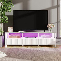 Ivy Bronx TV Stand With 16 Colour LED Light,Modern Entertainment Centre For 75 Inch TV Console Table With Storage Cabine