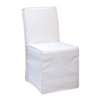 Hokku Designs Galileah Cotton Blend Upholstered Slip Cover Style Parsons Chair in White