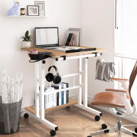 Accentuations by Manhattan Comfort Upgraded Khaki Standing Desk Adjustable Height & Portable