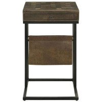 17 Stories Shalyric 1-drawer Square Side Table With Leatherette Sling