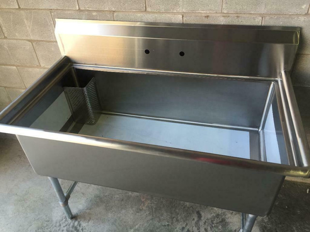 GRANDE CUVE STAINLESS 24x48 - Evier commercial sink acier inoxidable bassin animalerie lavage usine in Other Business & Industrial in Québec - Image 3
