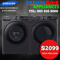 Samsung WF50T8500AV 27 Front Load Steam Clean Washer 5.8 cu. ft. &amp; DVE50R8500V Steam Clean Electric Dryer