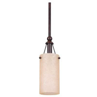Winston Porter Pendant with Tea Stained Shades, Rubbed Bronze Finish