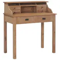 Loon Peak TDC Desk 35.4"x19.7"x39.4" Solid Wood Teak