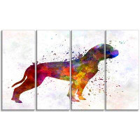 Design Art American Bulldog Animal 4 Piece Graphic Art on Wrapped Canvas Set
