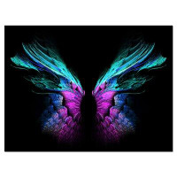 Design Art Blue Butterfly Wings - Wrapped Canvas Graphic Art Print
