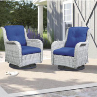 Wildon Home® Outdoor Ajasia Gliding Wicker Chair with Cushions