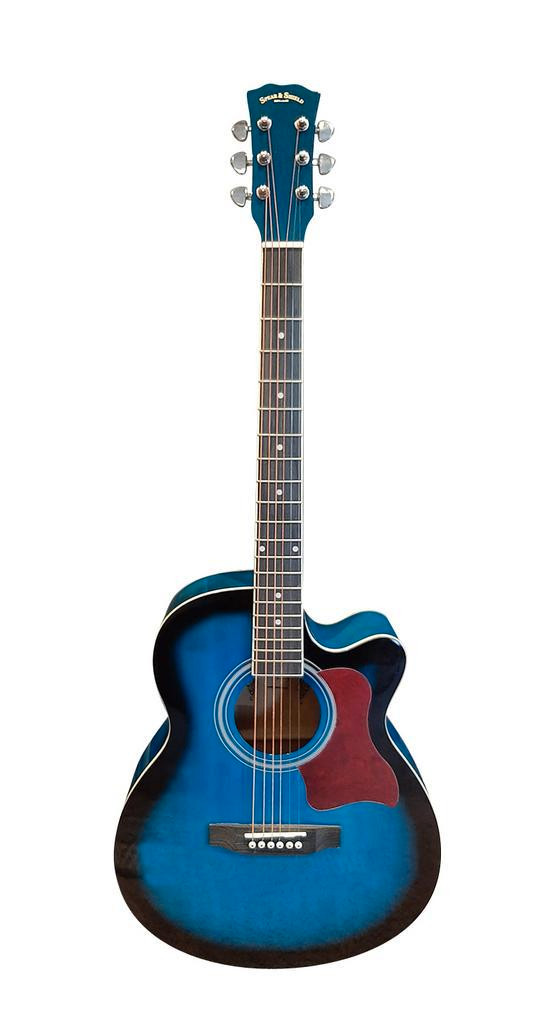 Acoustic Guitar for Beginners Adults Students 40-inch Full-size Blue SPS378PG in Guitars