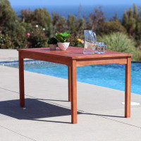 Winston Porter Sienna Brown Dining Table With Straight Legs