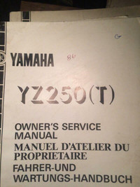 1986 Yamaha YZ250T Owners Service Manual
