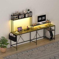 Wrought Studio Ficarra 94.4'' W L-Shaped Computer Desk with Hutch
