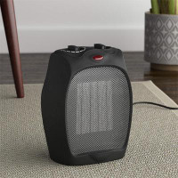 Color of the face home 1500W Ceramic Personal Heater With Adjustable Thermostat, (Black)