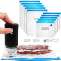 Prep & Savour 1 Set Electric Vacuum Sealer Machine With Zip Bags Sealing Clamps For Cooking And Food Storage