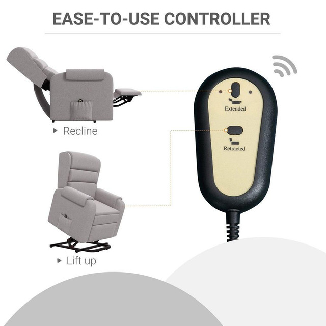 LIFT CHAIR FOR ELDERLY, POWER CHAIR RECLINER WITH FOOTREST, REMOTE CONTROL, SIDE POCKETS FOR LIVING ROOM, BROWN in Chairs & Recliners - Image 2