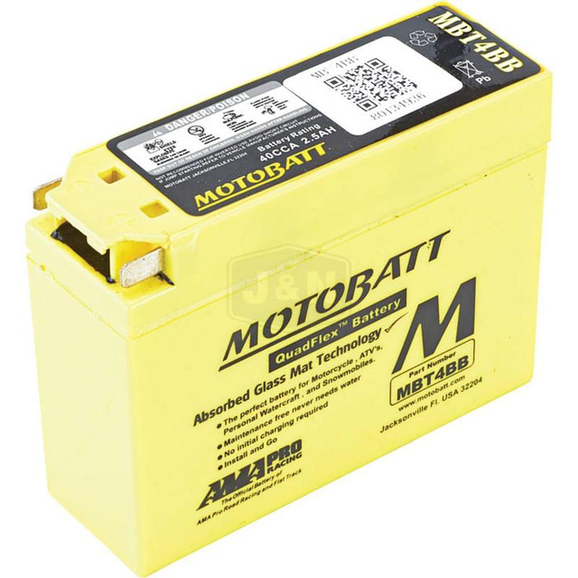 MotoBatt MBT4BB QuadFlex AGMolts 40 CCA Battery YT4BBS in Motorcycle Parts & Accessories