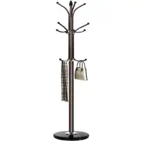 17 Stories Free Standing Hall Tree with 12 Hooks Metal Coat Rack Stand