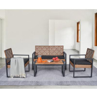 Winston Porter 4-Piece Patio Furniture Set Outdoor Conversation Set